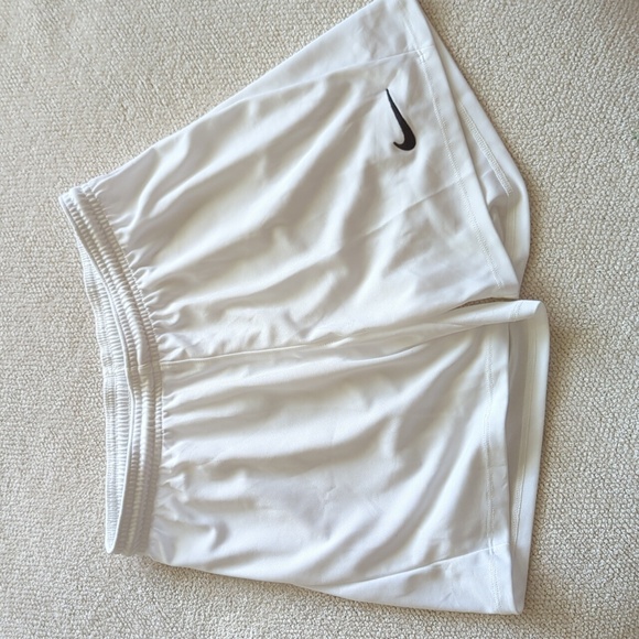 Nike White & Black Embroidered Log Inner Drawstring Athletic Shorts S‎ - Picture 1 of 6